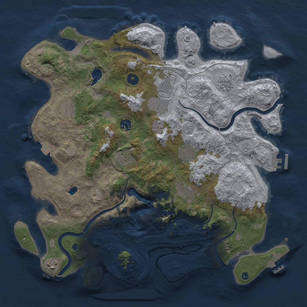 Rust Map: Procedural Map, Size: 4000, Seed: 807991743, 15 Monuments