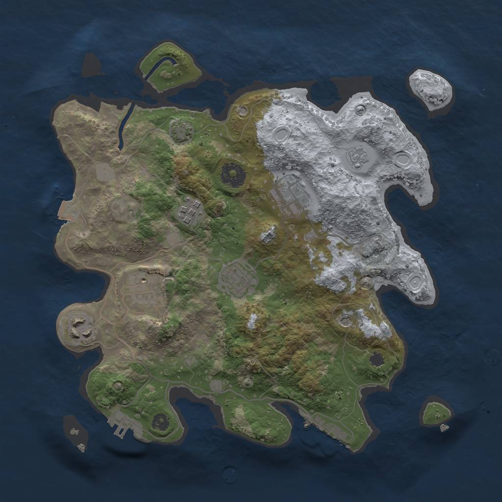 Rust Map: Procedural Map, Size: 3000, Seed: 143256, 13 Monuments