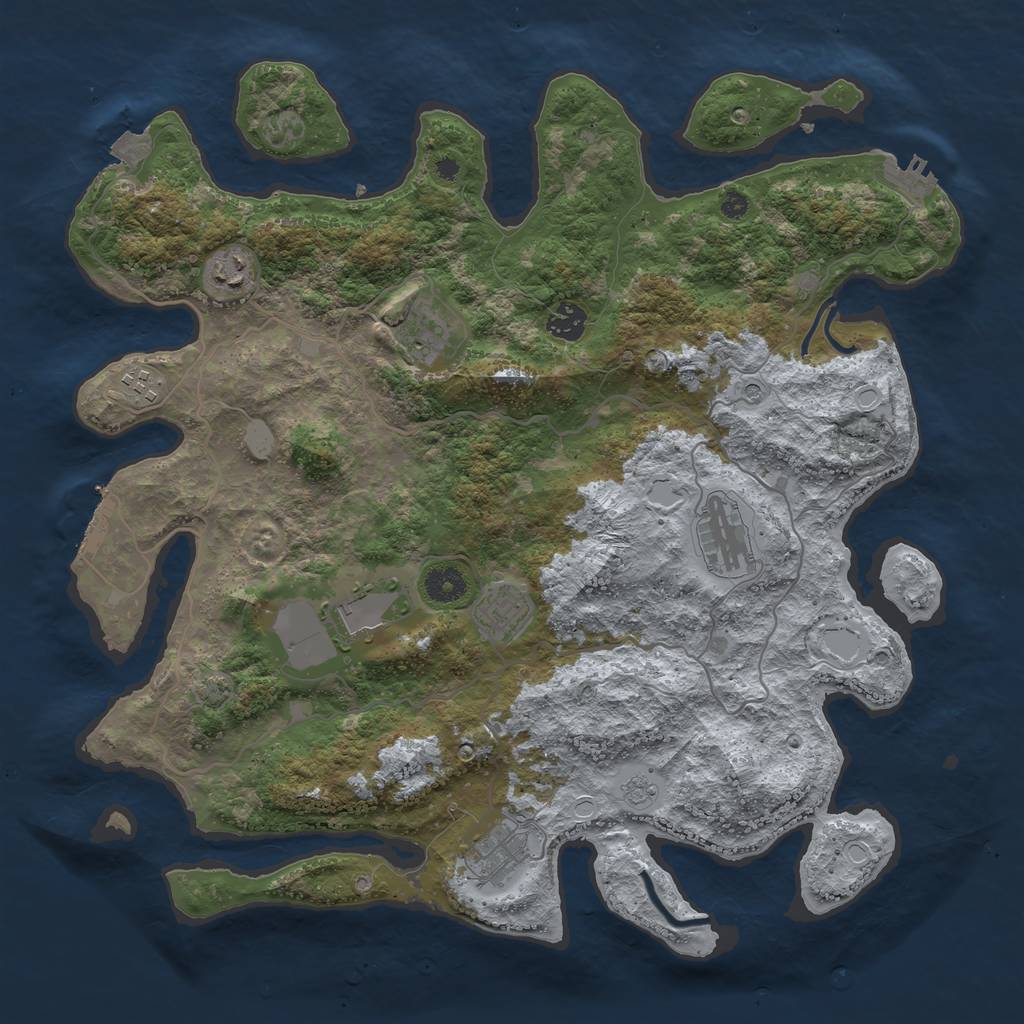Rust Map: Procedural Map, Size: 4000, Seed: 1798270876, 16 Monuments