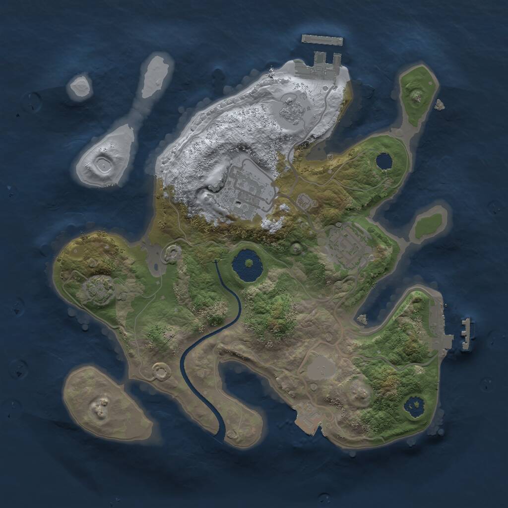 Rust Map: Procedural Map, Size: 2500, Seed: 1313, 7 Monuments