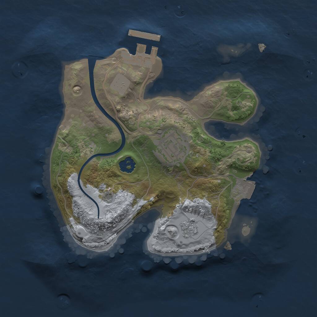 Rust Map: Procedural Map, Size: 2000, Seed: 9524, 4 Monuments