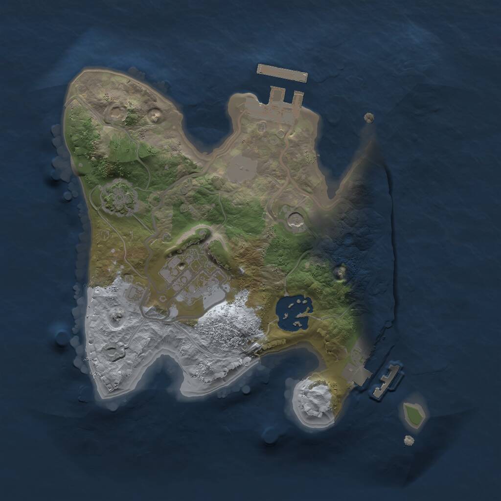 Rust Map: Procedural Map, Size: 2000, Seed: 736214810, 7 Monuments