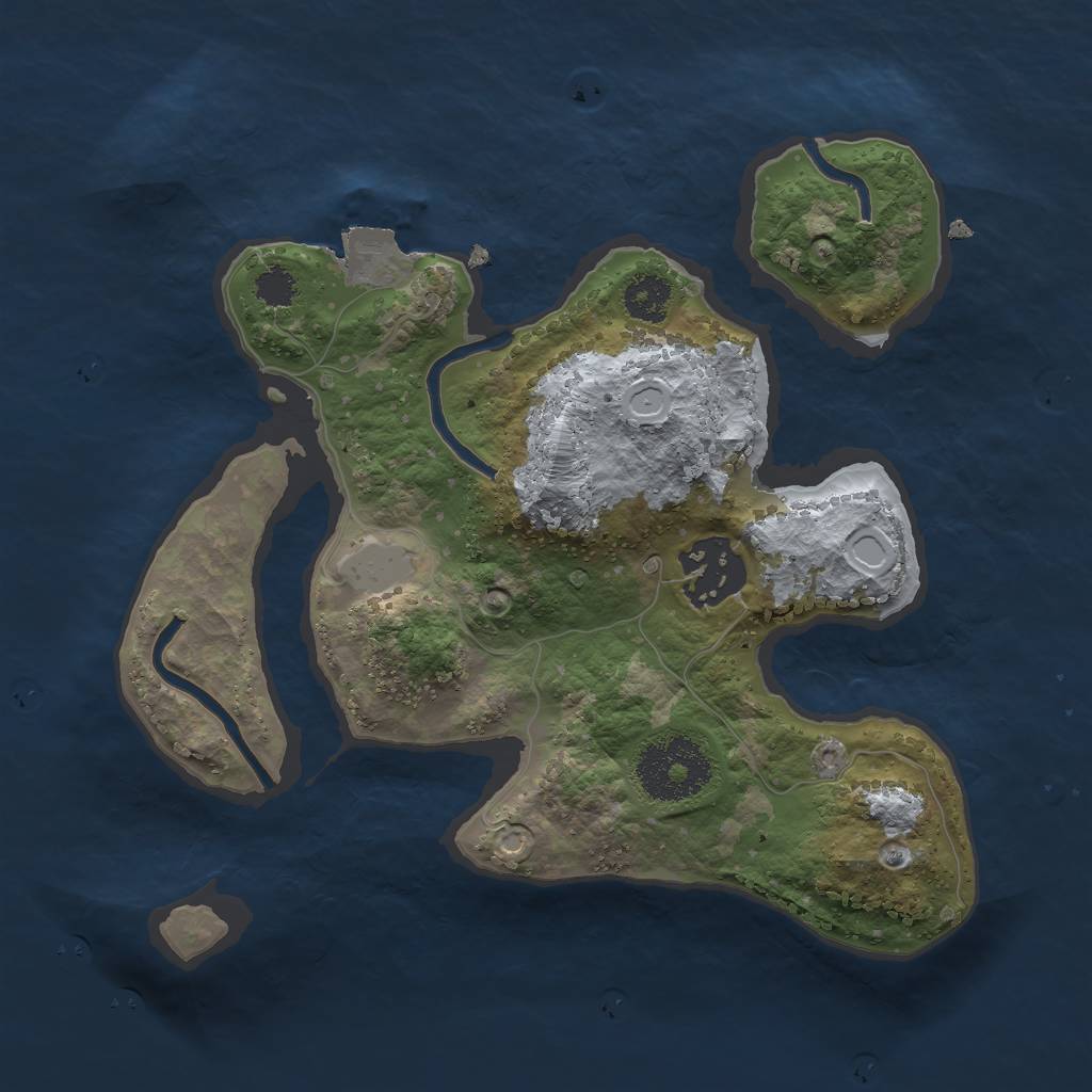 Rust Map: Procedural Map, Size: 2400, Seed: 935543849, 4 Monuments