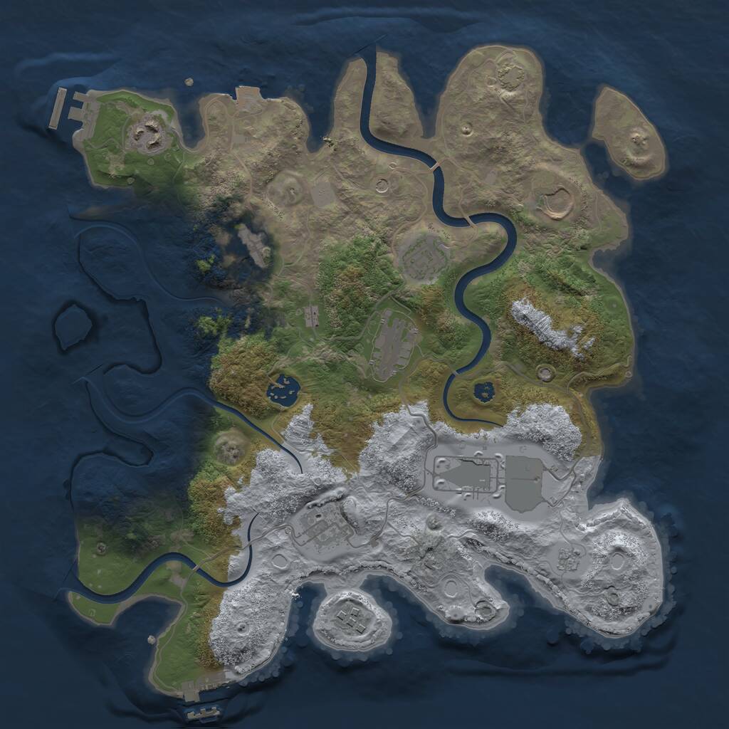 Rust Map: Procedural Map, Size: 3500, Seed: 1859299246, 15 Monuments