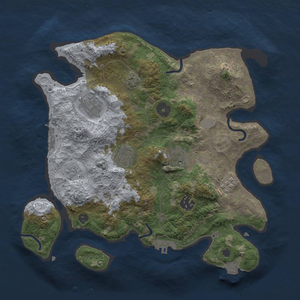 Rust Map: Procedural Map, Size: 3100, Seed: 3648, 13 Monuments