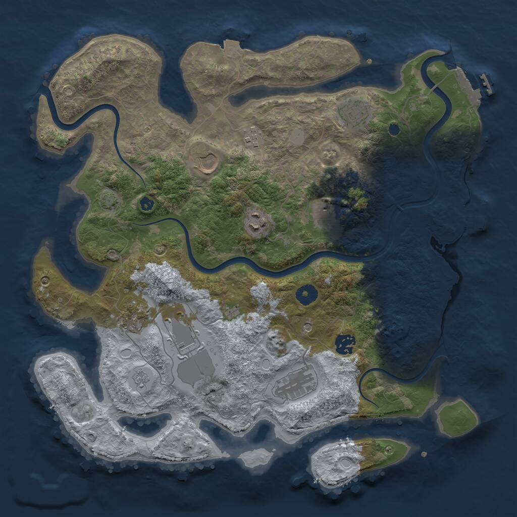 Rust Map: Procedural Map, Size: 3750, Seed: 53580581, 15 Monuments