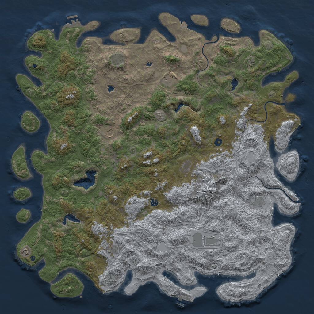 Rust Map: Procedural Map, Size: 6000, Seed: 8989754, 17 Monuments