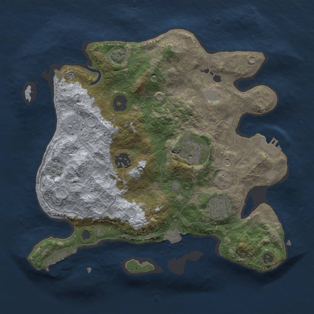 Rust Map: Procedural Map, Size: 3000, Seed: 1988, 12 Monuments