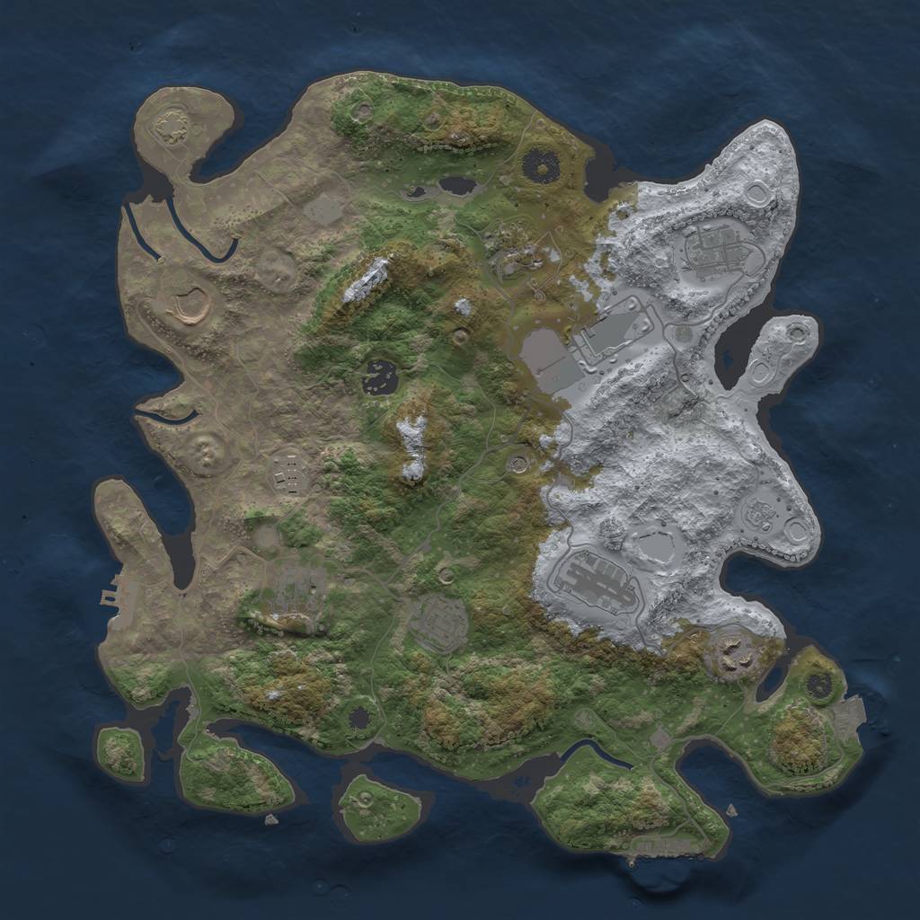 Rust Map: Procedural Map, Size: 3700, Seed: 94148716, 18 Monuments