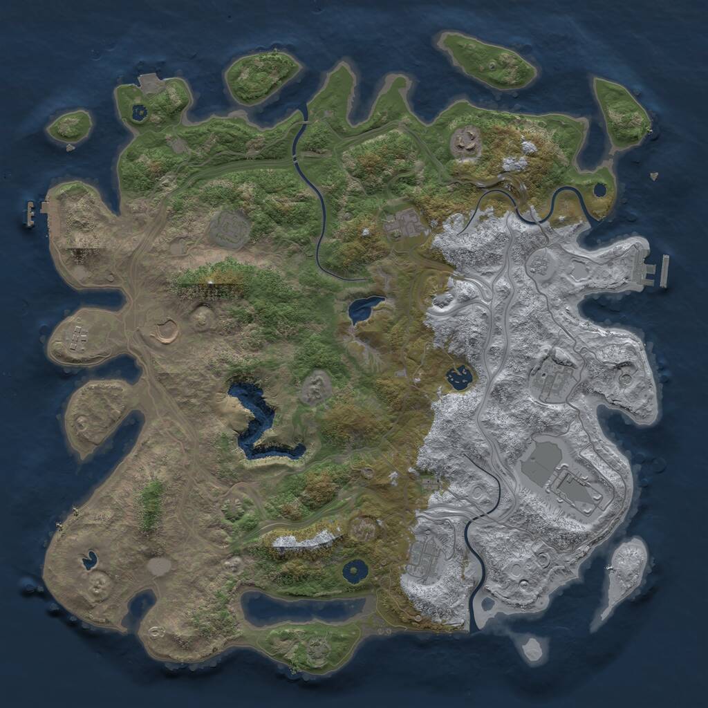 Rust Map: Procedural Map, Size: 4400, Seed: 43815799, 15 Monuments