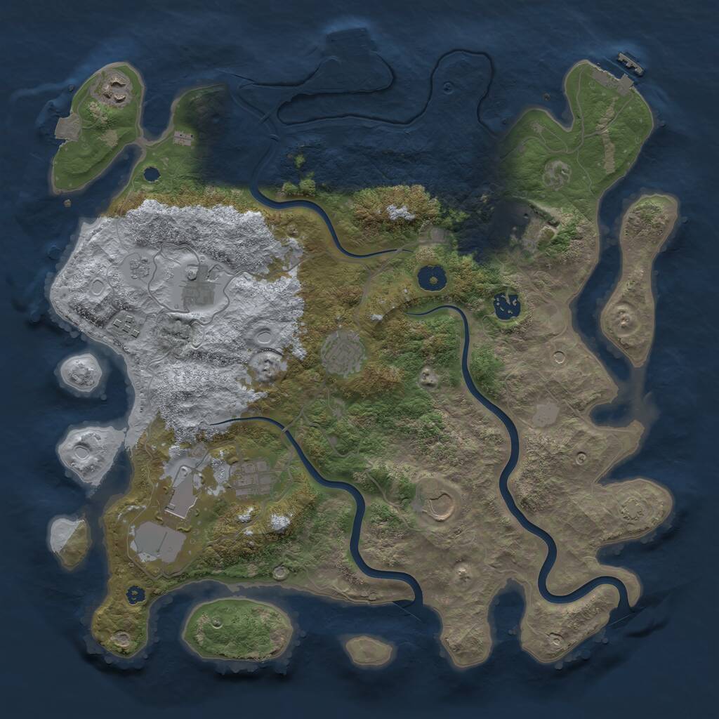 Rust Map: Procedural Map, Size: 3900, Seed: 98536901, 15 Monuments