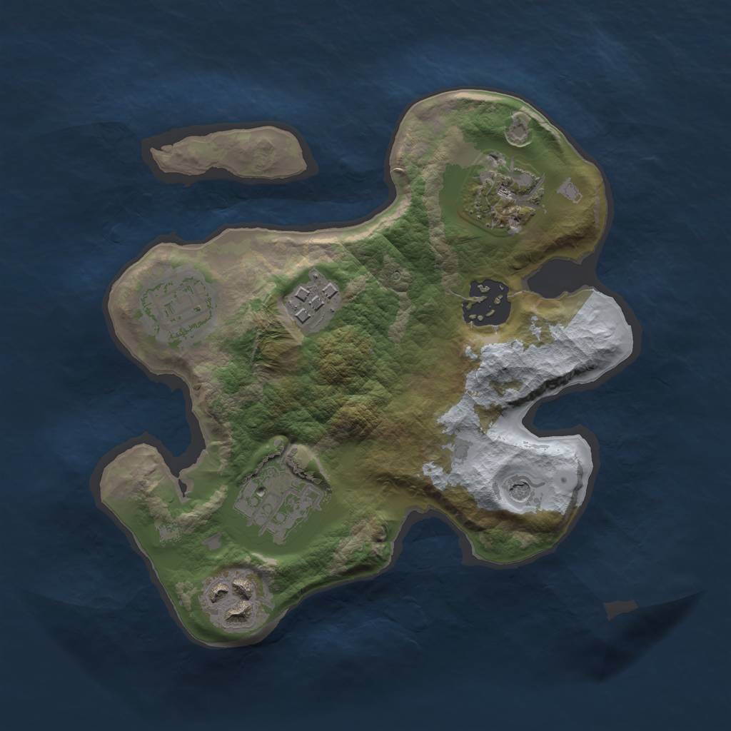 Rust Map: Barren, Size: 2222, Seed: 2222, 9 Monuments