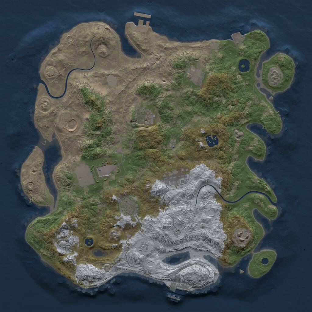 Rust Map: Procedural Map, Size: 3750, Seed: 79149107, 15 Monuments