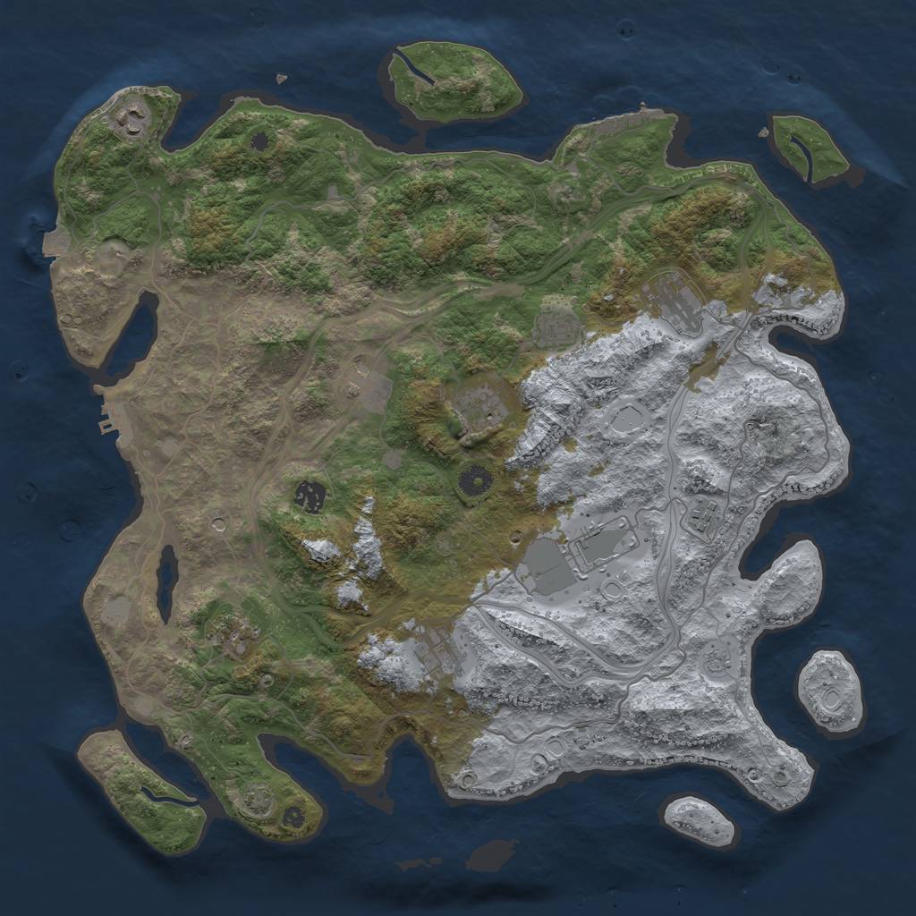 Rust Map: Procedural Map, Size: 4300, Seed: 18691801, 18 Monuments