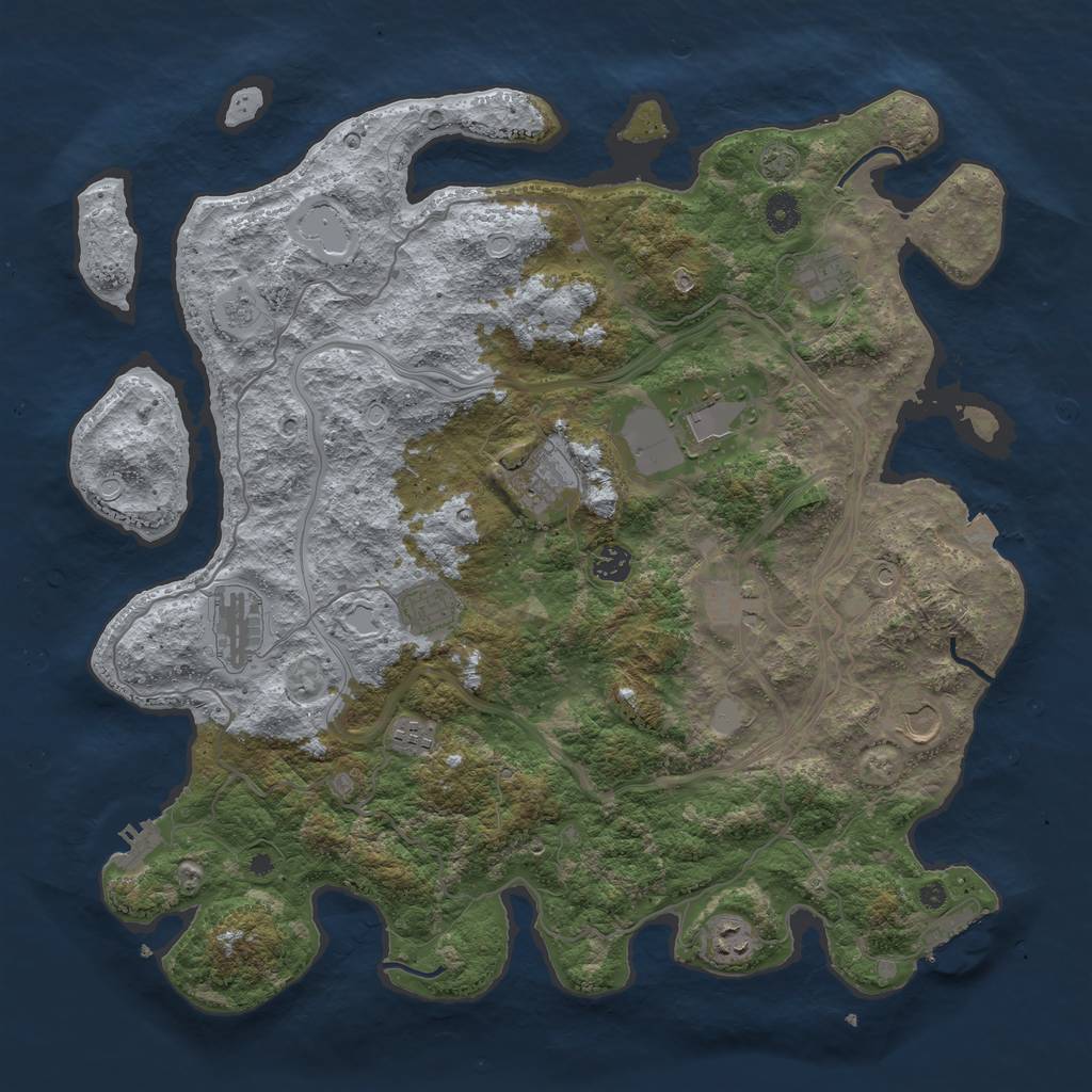 Rust Map: Procedural Map, Size: 4300, Seed: 56741324, 18 Monuments