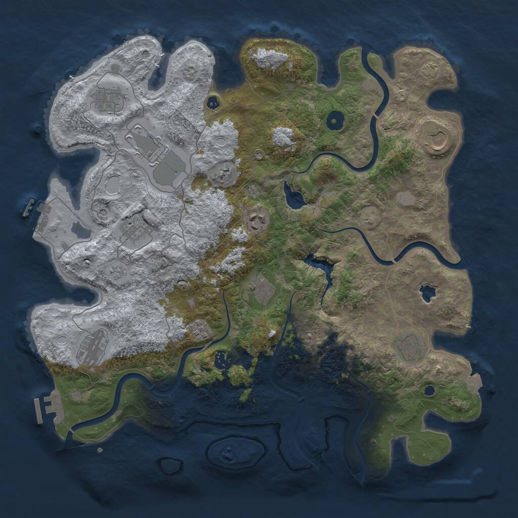Rust Map: Procedural Map, Size: 4100, Seed: 71890892, 16 Monuments