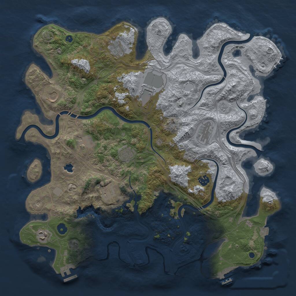 Rust Map: Procedural Map, Size: 4250, Seed: 5072855, 16 Monuments