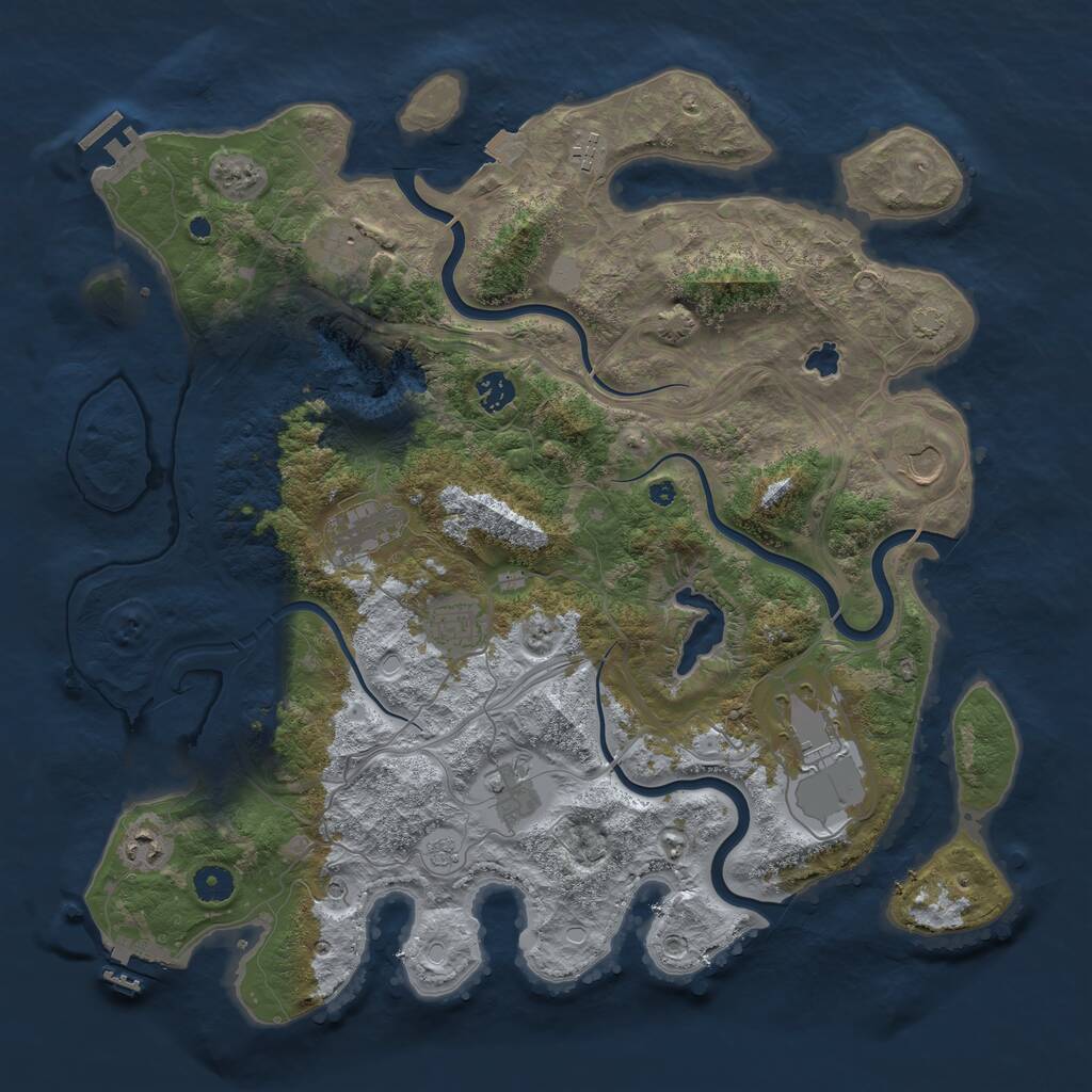 Rust Map: Procedural Map, Size: 4250, Seed: 61168783, 15 Monuments