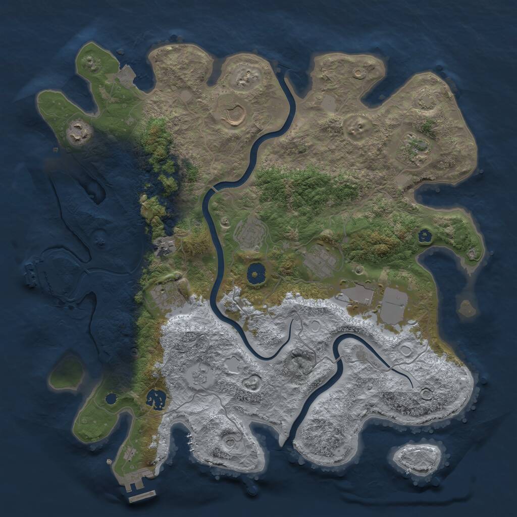 Rust Map: Procedural Map, Size: 3800, Seed: 51533892, 15 Monuments