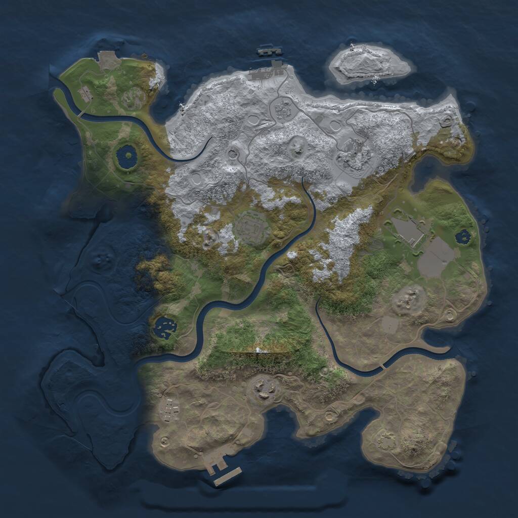 Rust Map: Procedural Map, Size: 3500, Seed: 9013739, 12 Monuments