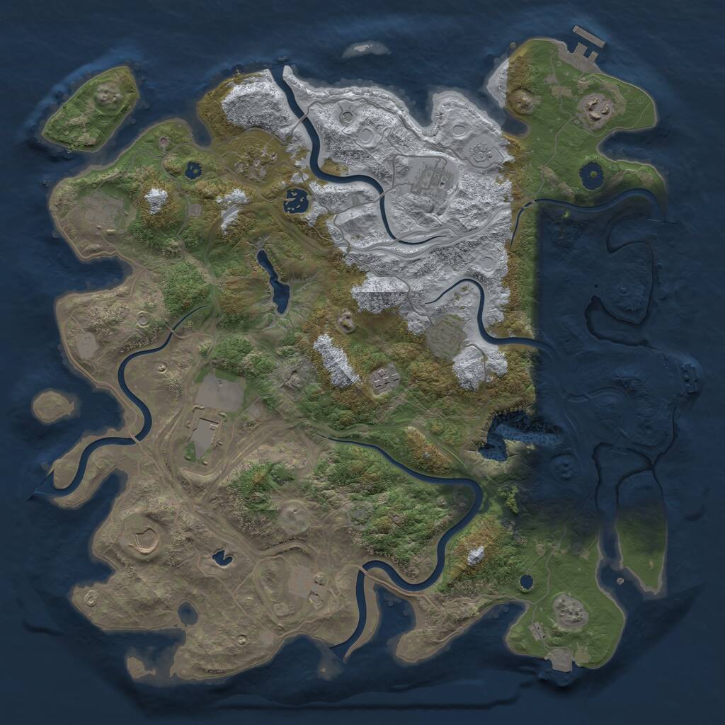 Rust Map: Procedural Map, Size: 4250, Seed: 39183907, 16 Monuments