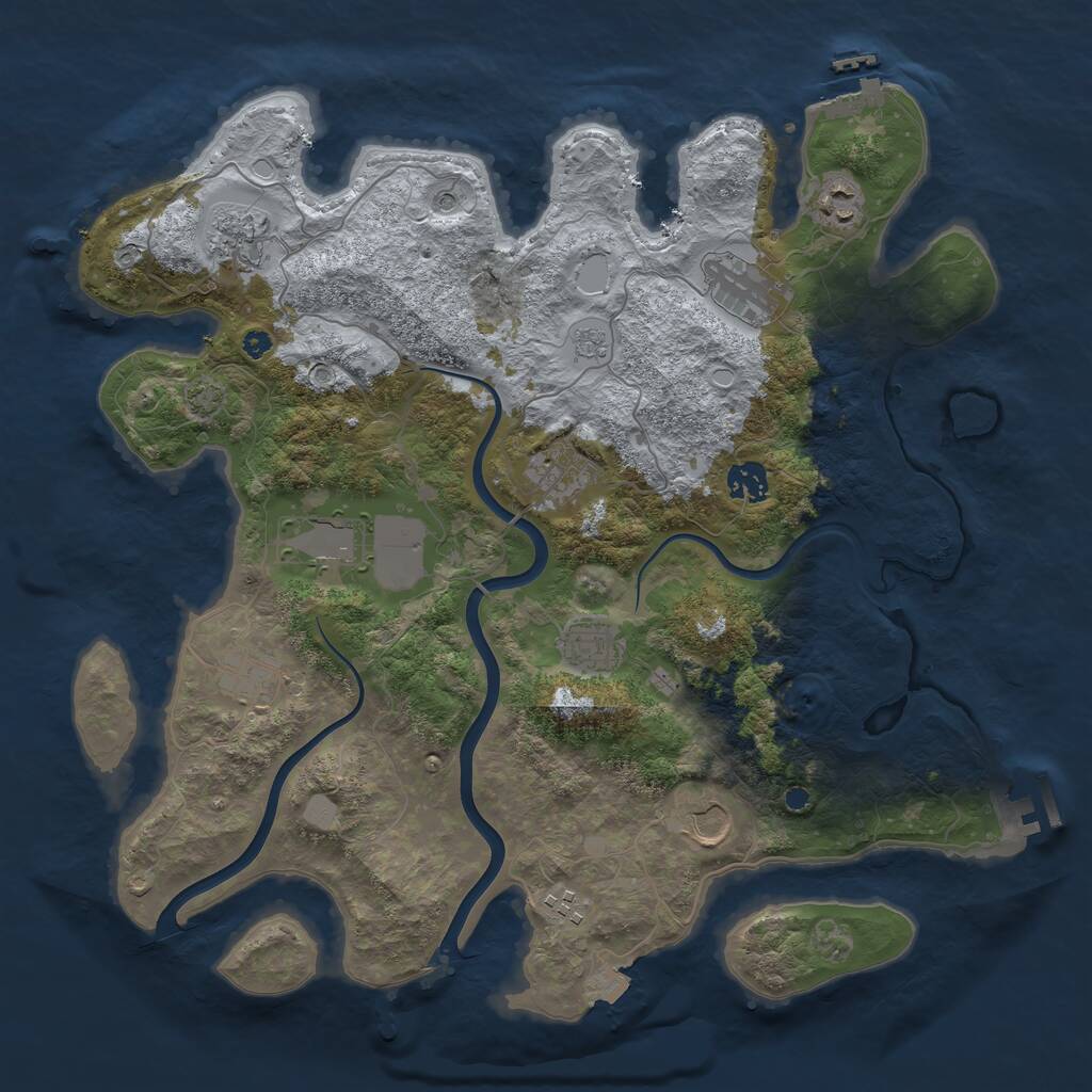 Rust Map: Procedural Map, Size: 3900, Seed: 91539119, 16 Monuments