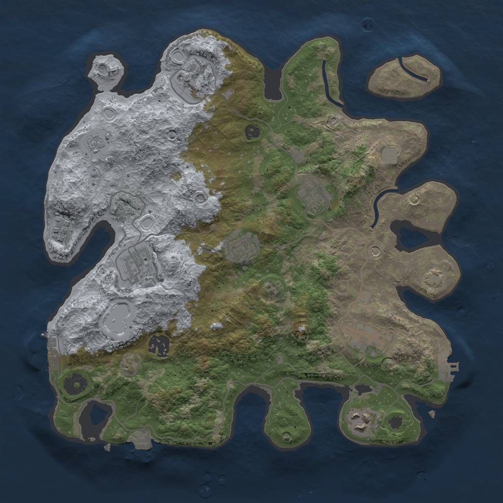 Rust Map: Procedural Map, Size: 3400, Seed: 67097121, 16 Monuments