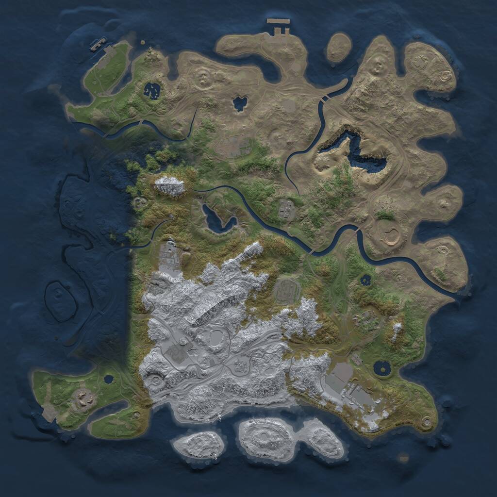 Rust Map: Procedural Map, Size: 4400, Seed: 96910624, 16 Monuments