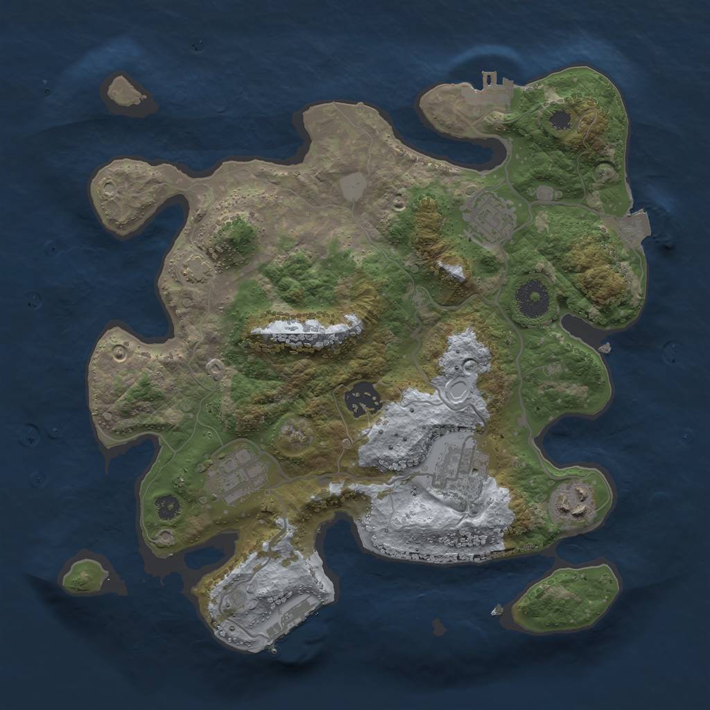 Rust Map: Procedural Map, Size: 3000, Seed: 16922, 11 Monuments