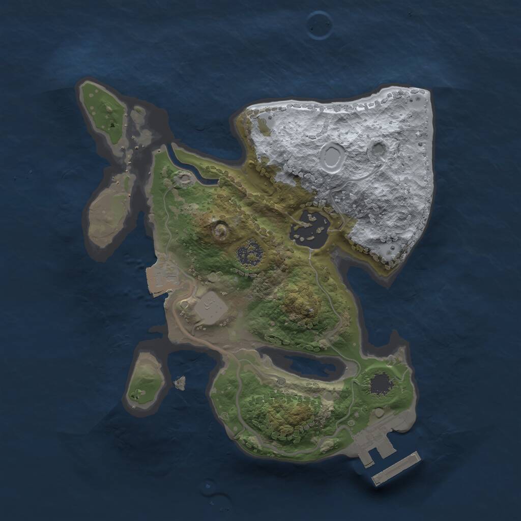 Rust Map: Procedural Map, Size: 2000, Seed: 1537405577, 3 Monuments