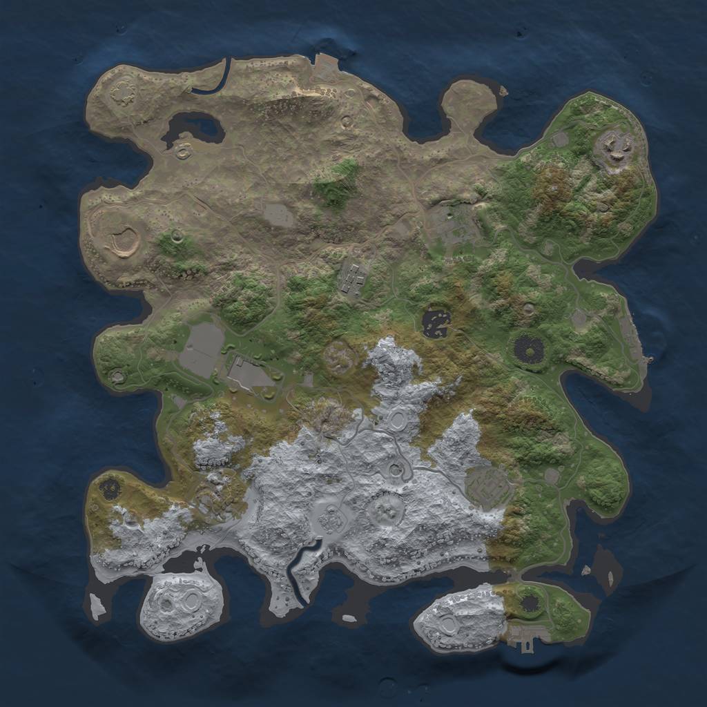 Rust Map: Procedural Map, Size: 3550, Seed: 89803453, 16 Monuments