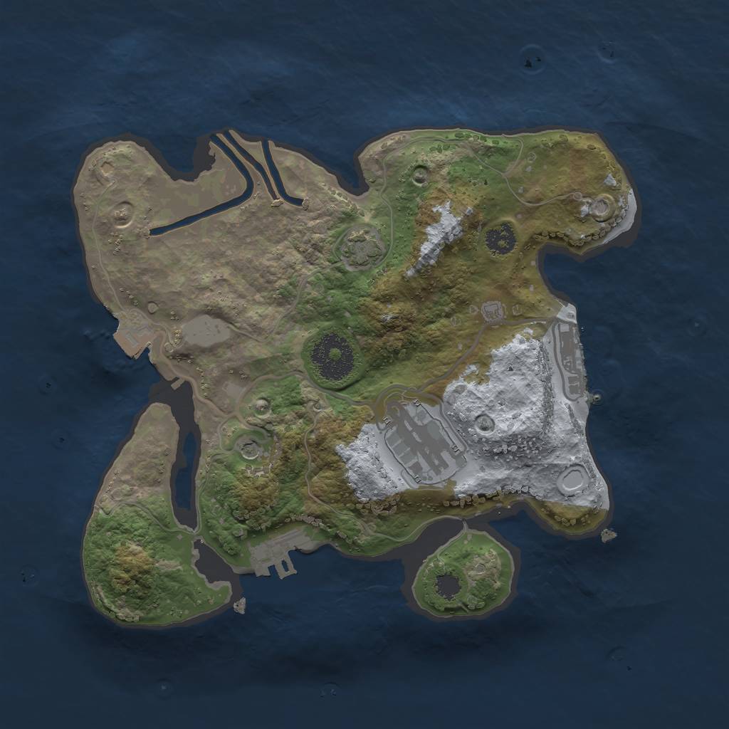 Rust Map: Procedural Map, Size: 2500, Seed: 1318829091, 8 Monuments