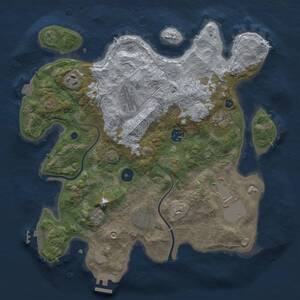 Thumbnail Rust Map: Procedural Map, Size: 3500, Seed: 27450, 13 Monuments