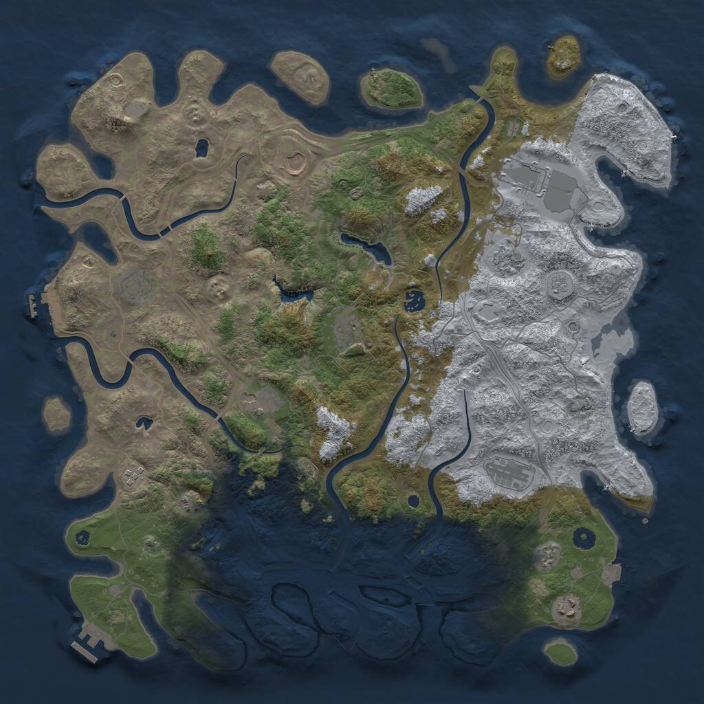 Rust Map: Procedural Map, Size: 4750, Seed: 7449, 16 Monuments