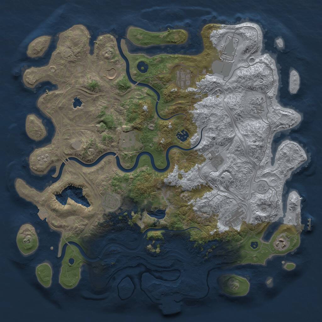 Rust Map: Procedural Map, Size: 4250, Seed: 1815074104, 17 Monuments