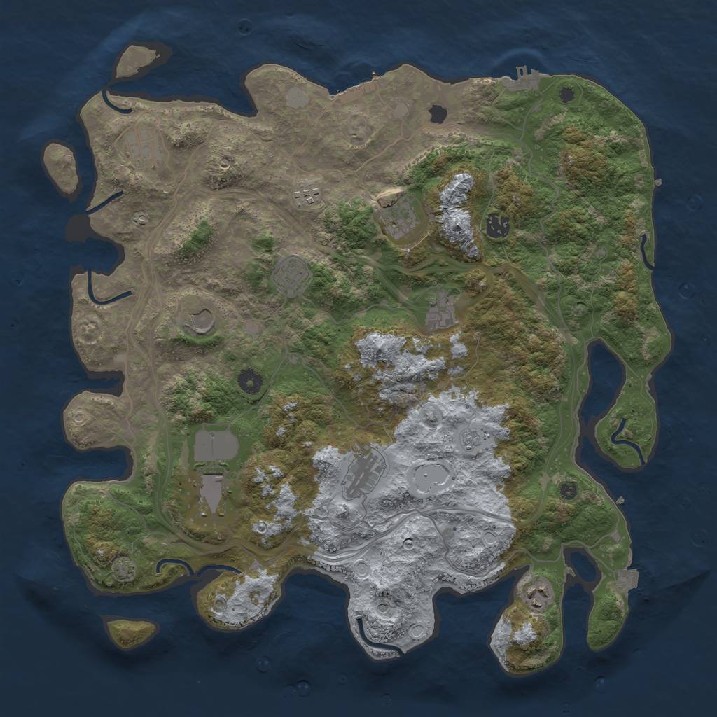 Rust Map: Procedural Map, Size: 4300, Seed: 405465, 18 Monuments