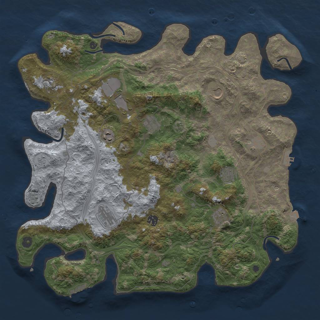 Rust Map: Procedural Map, Size: 4400, Seed: 82394269, 19 Monuments