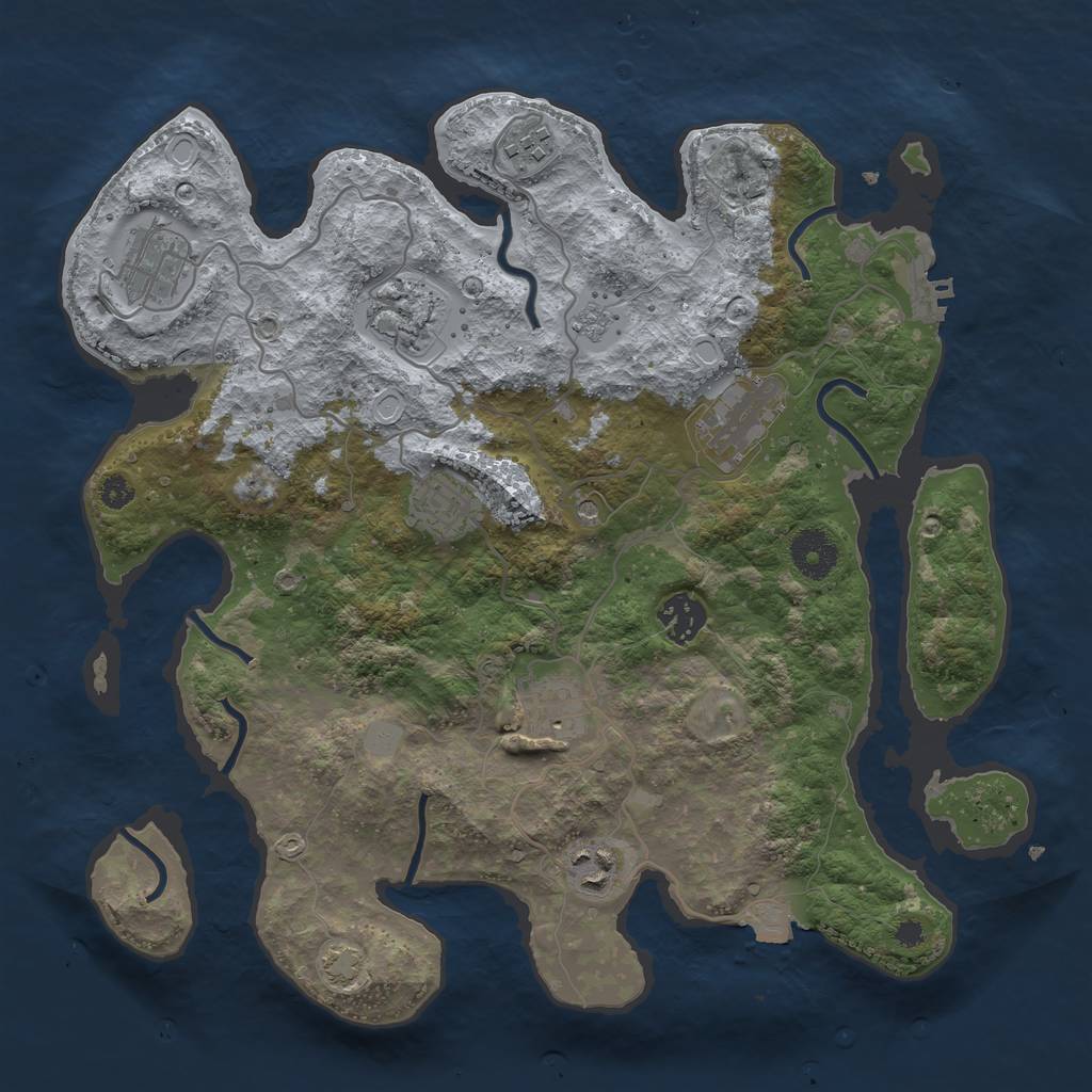 Rust Map: Procedural Map, Size: 3450, Seed: 4472909, 15 Monuments