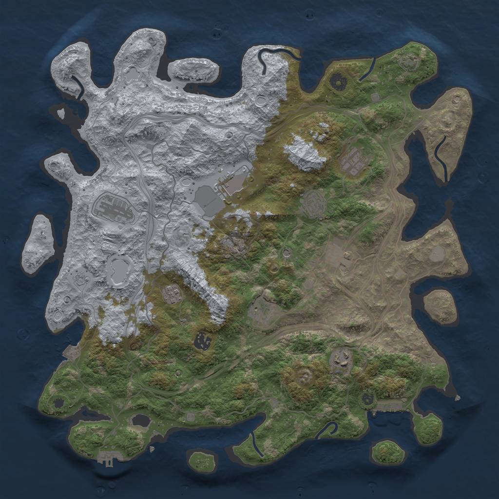 Rust Map: Procedural Map, Size: 4250, Seed: 5125846, 17 Monuments