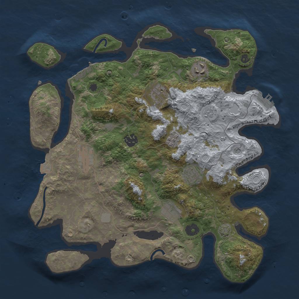Rust Map: Procedural Map, Size: 3450, Seed: 82020596, 15 Monuments