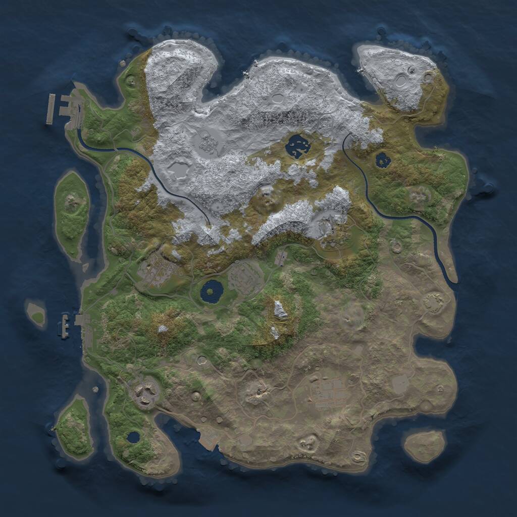 Rust Map: Procedural Map, Size: 3400, Seed: 66402164, 12 Monuments