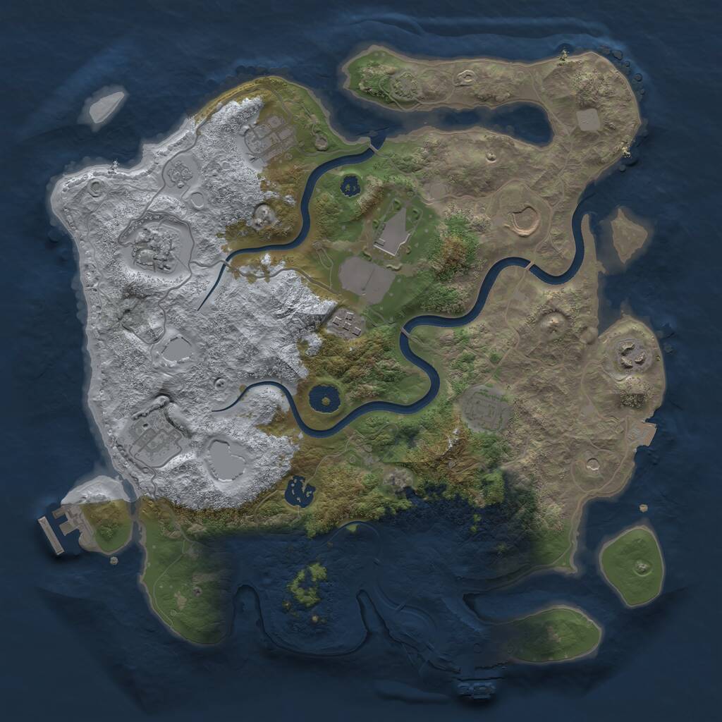 Rust Map: Procedural Map, Size: 3600, Seed: 95235539, 15 Monuments