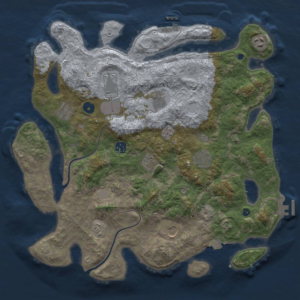 Rust Map: Procedural Map, Size: 3900, Seed: 20108221, 15 Monuments