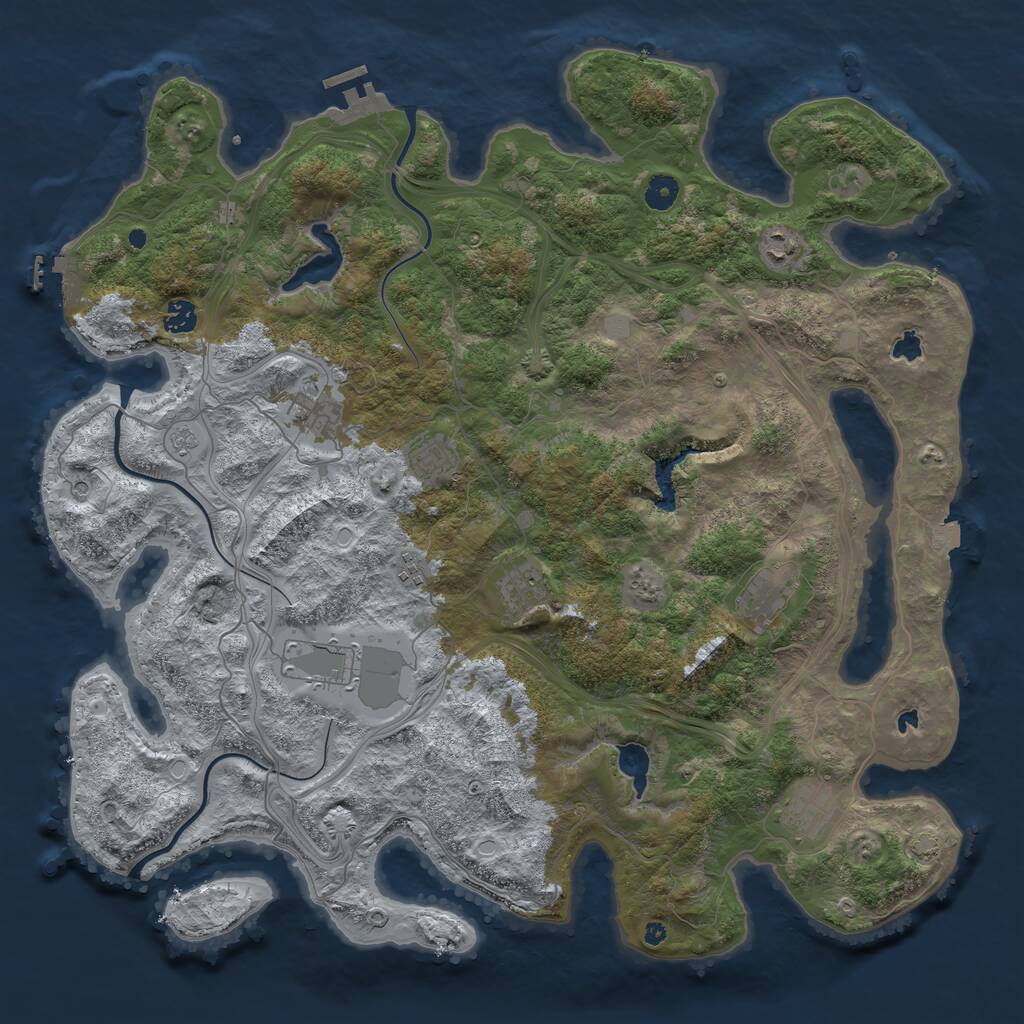 Rust Map: Procedural Map, Size: 4500, Seed: 48915, 15 Monuments