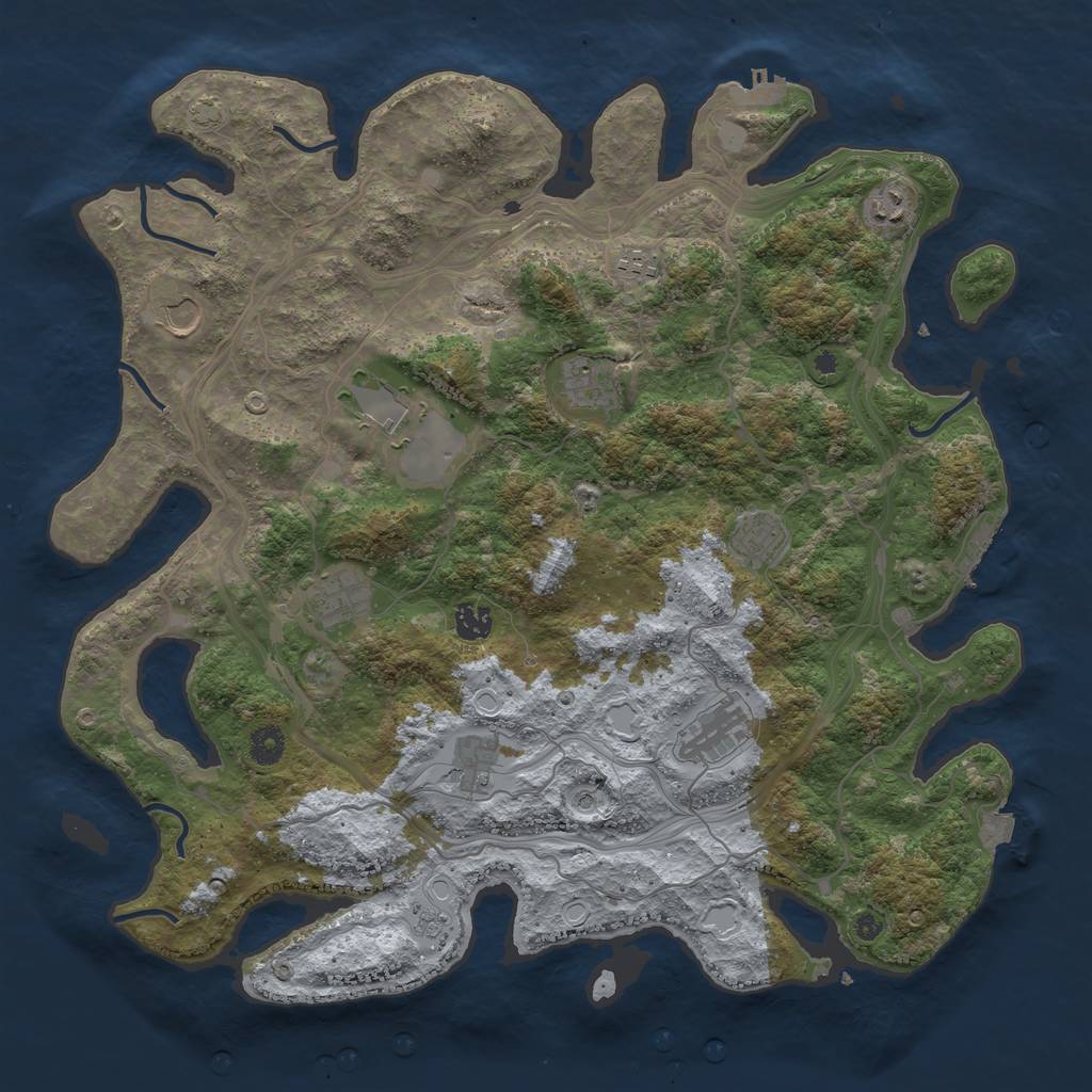 Rust Map: Procedural Map, Size: 4250, Seed: 38969397, 18 Monuments