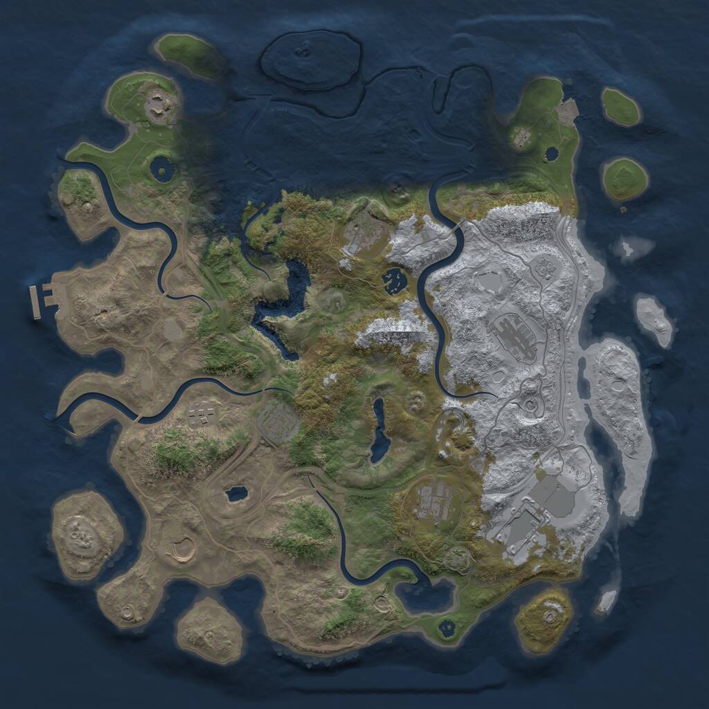 Rust Map: Procedural Map, Size: 4250, Seed: 51244, 14 Monuments