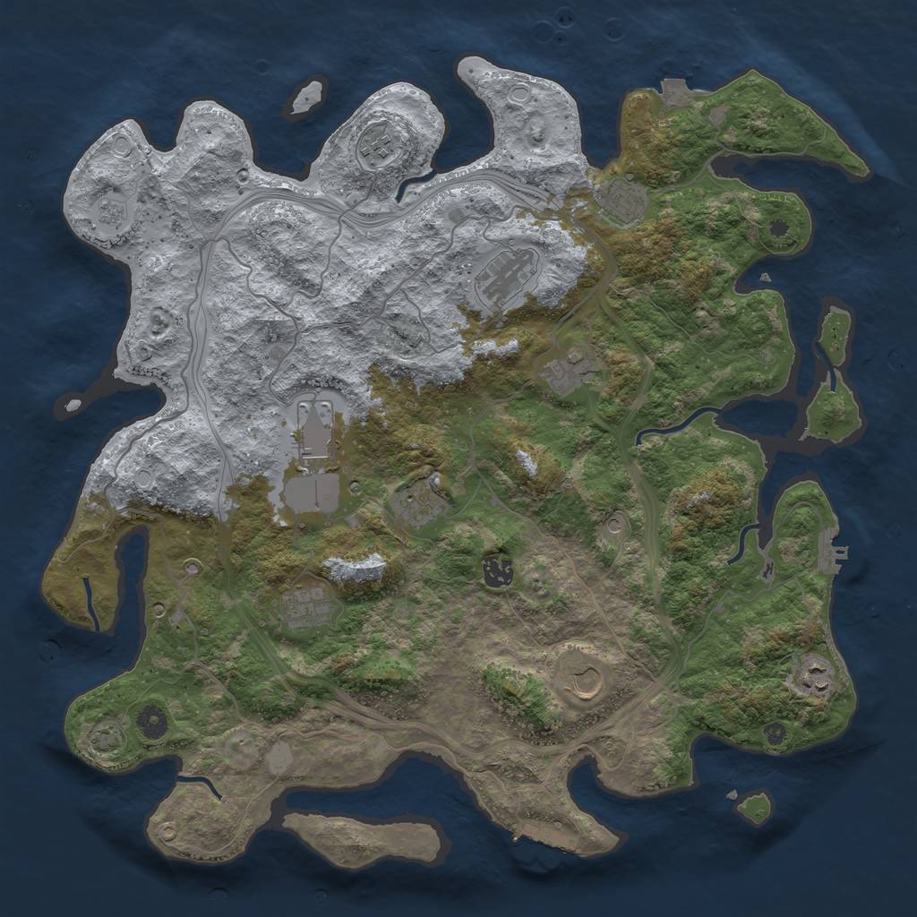 Rust Map: Procedural Map, Size: 4300, Seed: 65049712, 18 Monuments