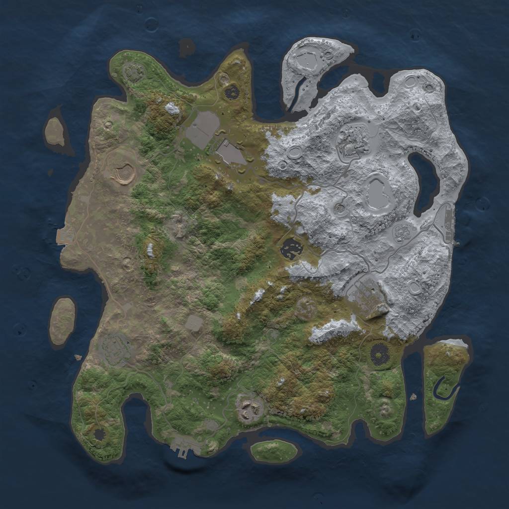 Rust Map: Procedural Map, Size: 3650, Seed: 13602134, 15 Monuments