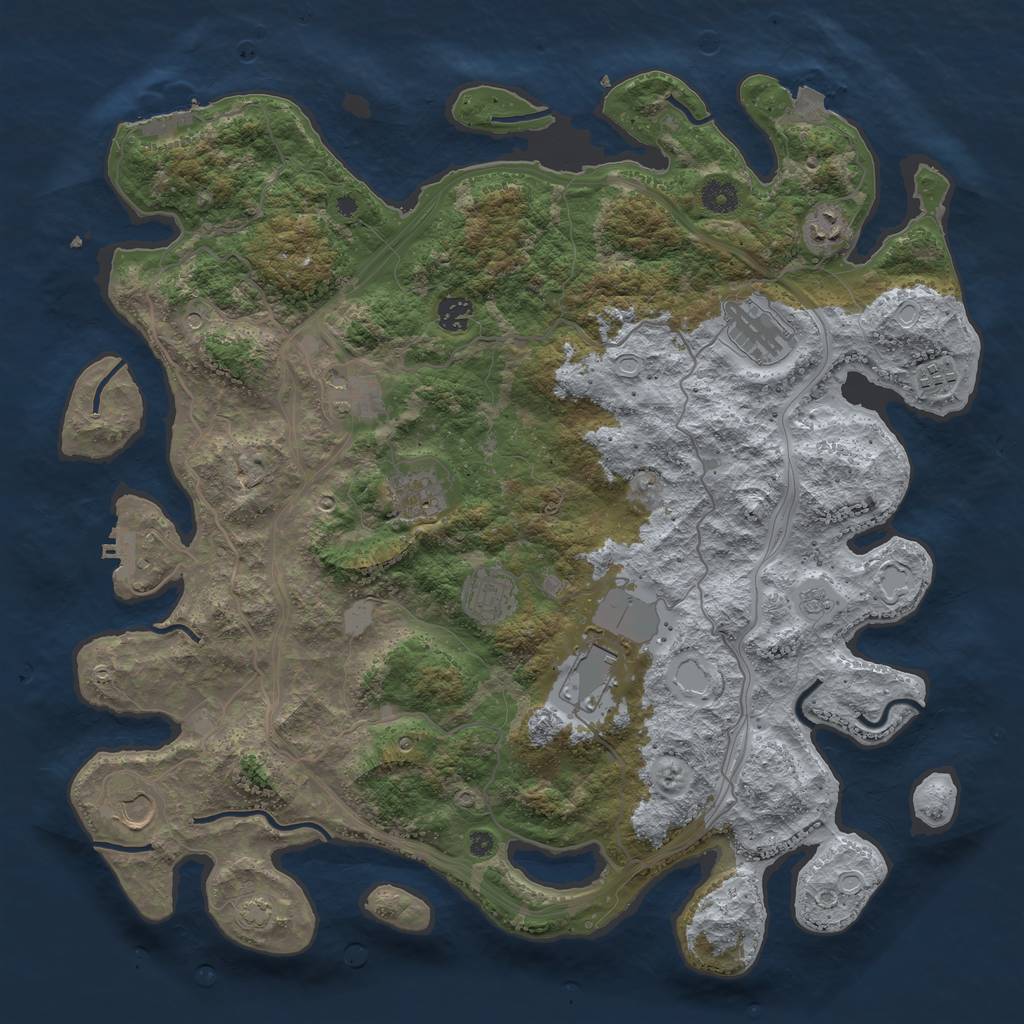 Rust Map: Procedural Map, Size: 4300, Seed: 48951717, 17 Monuments