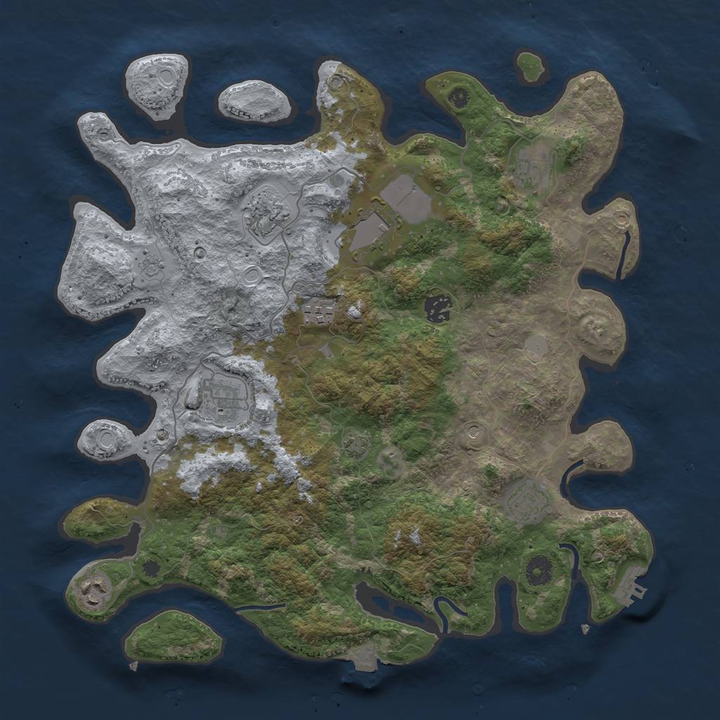 Rust Map: Procedural Map, Size: 3750, Seed: 92795516, 15 Monuments